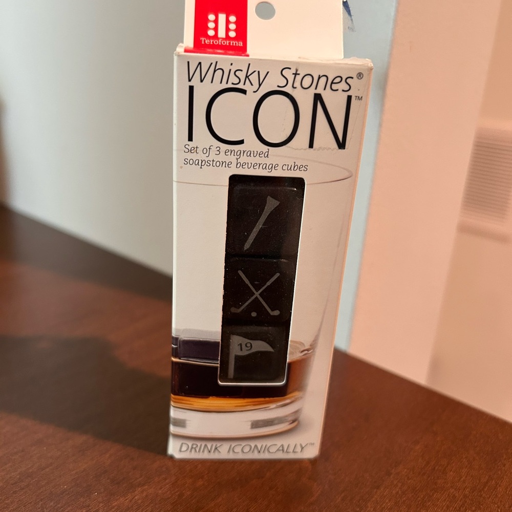 Great gift idea 💫Whisky Stones ICON Set - Black, Golf ⛳️ Theme
